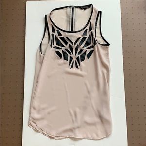 NWOT Express tank top with faux leather detail